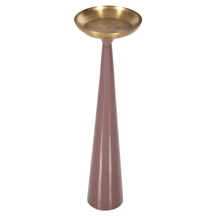 FLOOR CANDLESTICK (PILLAR) GUNTUR HM4244.06 METAL IN LIGHT CORAL-GOLD Φ20,5x68Hcm.