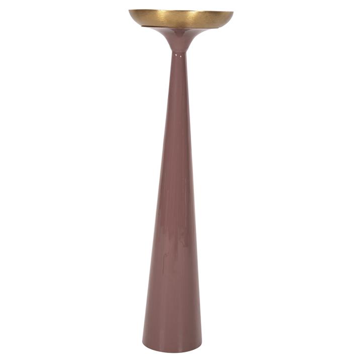FLOOR CANDLESTICK (PILLAR) GUNTUR HM4244.06 METAL IN LIGHT CORAL-GOLD Φ20,5x68Hcm.