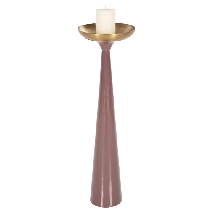 FLOOR CANDLESTICK (PILLAR) GUNTUR HM4244.06 METAL IN LIGHT CORAL-GOLD Φ20,5x68Hcm.