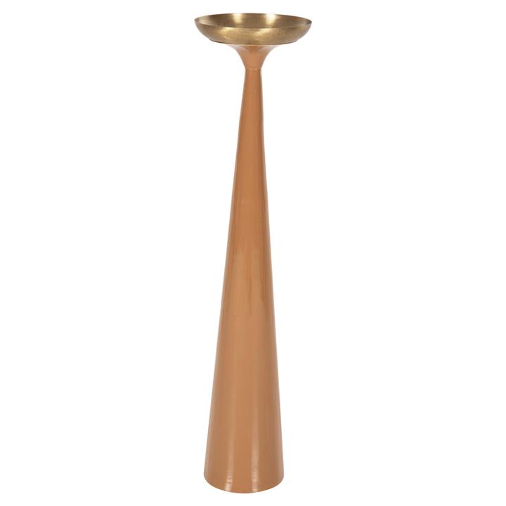 FLOOR CANDLESTICK (PILLAR) GUNTUR HM4383 METAL IN SALMON-GOLD Φ20x87.5Hcm.