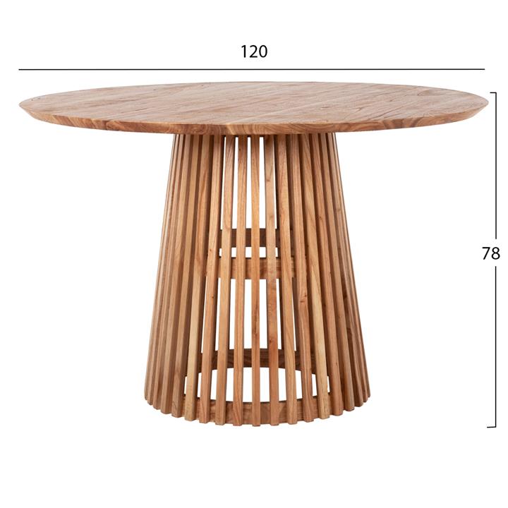 DINING TABLE HM9388.01 SOLID MINDI NATURAL ROUND D120Χ78H cm