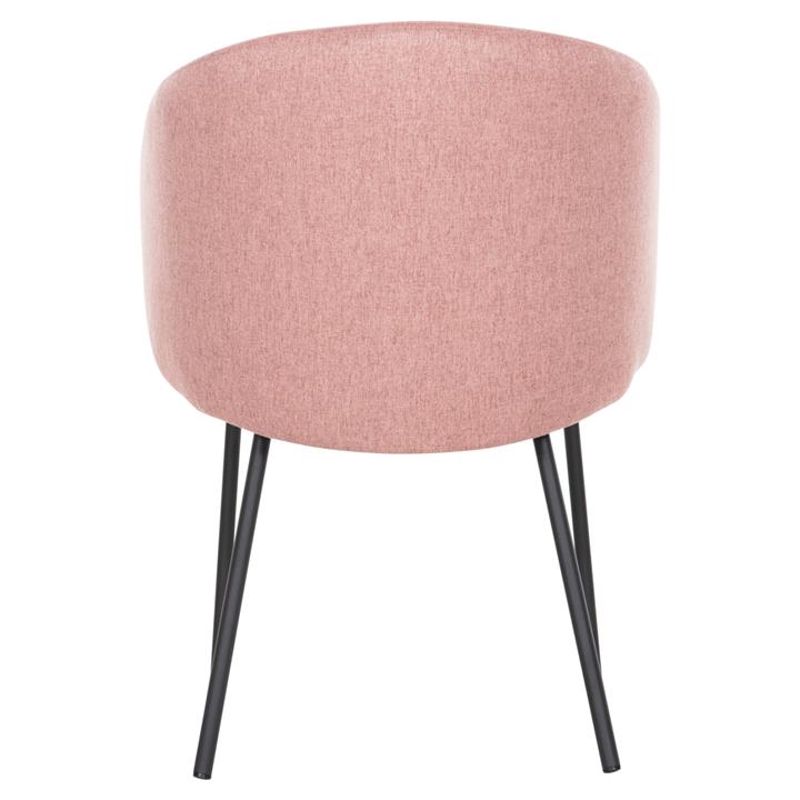 DINING CHAIR ISIAH HM9615.02 DUSTY PINK FABRIC-BLACK METAL LEGS 56x56x76Hcm.