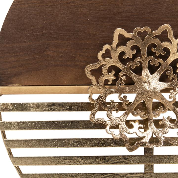WALL DECOR HM4210 METAL IN BROWN-GOLD 125x39Hcm.