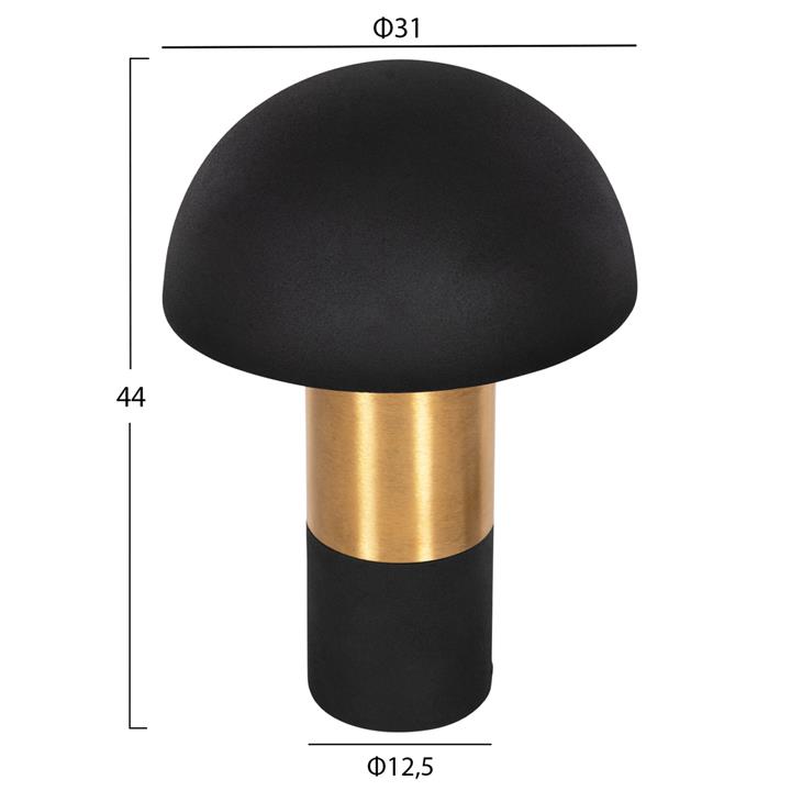 TABLE LAMP PUNE HM4252.04 METAL IN BLACK-GOLD Φ31x44Hcm.