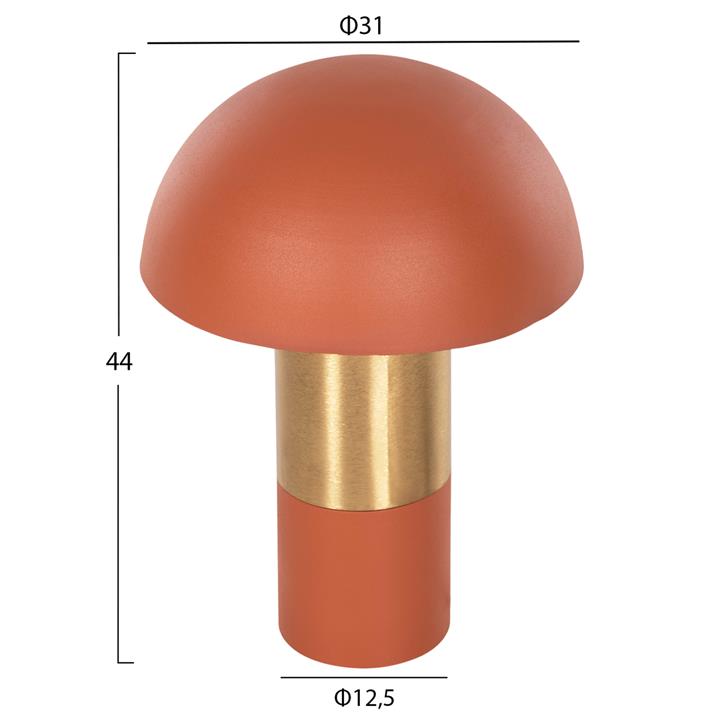 TABLE LAMP PUNE HM4252.08 METAL IN ORANGE-GOLD Φ31x44Hcm.