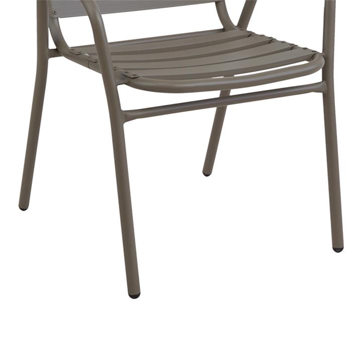 Armchair Sussie pakoworld stack champagne metal with aluminium slats 45x62x76cm