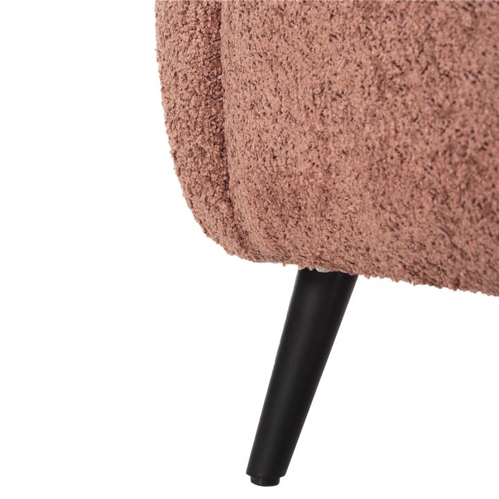 ARMCHAIR KRYLY HM9593.02 PINK BOUCLE FABRIC-BLACK WOODEN LEGS 83x87x89Hcm.