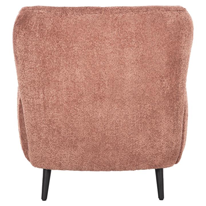 ARMCHAIR KRYLY HM9593.02 PINK BOUCLE FABRIC-BLACK WOODEN LEGS 83x87x89Hcm.