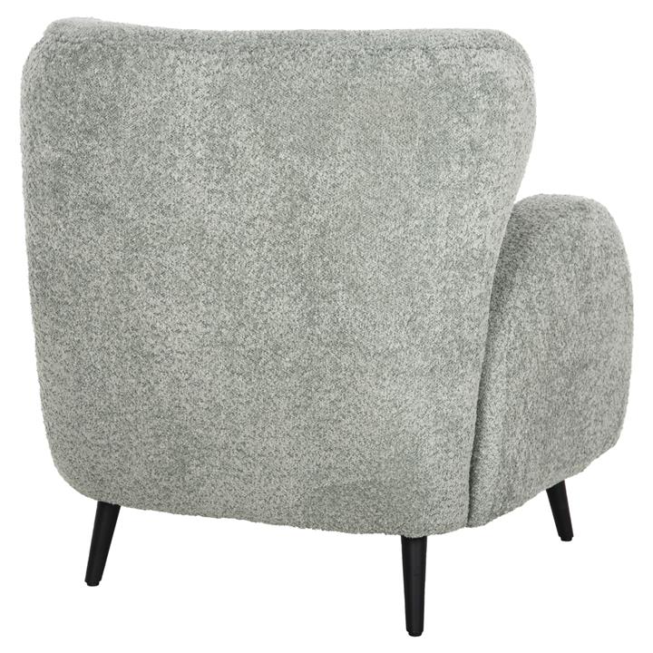 ARMCHAIR KRYLY HM9593.05 PEA GREEN BOUCLE FABRIC-BLACK WOODEN LEGS 83x87x89Hcm.