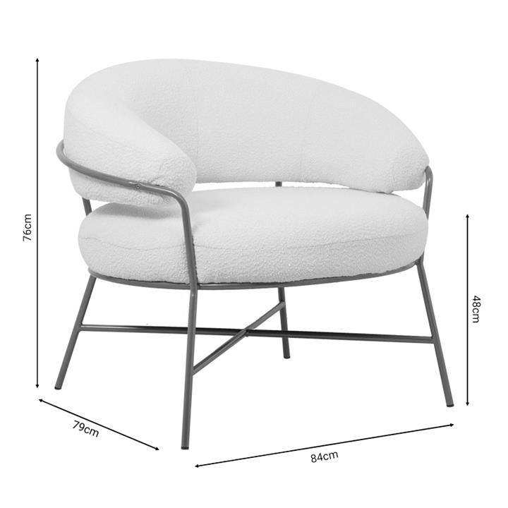 Armchair Malu pakoworld boucle cream-golden 84x79x76cm