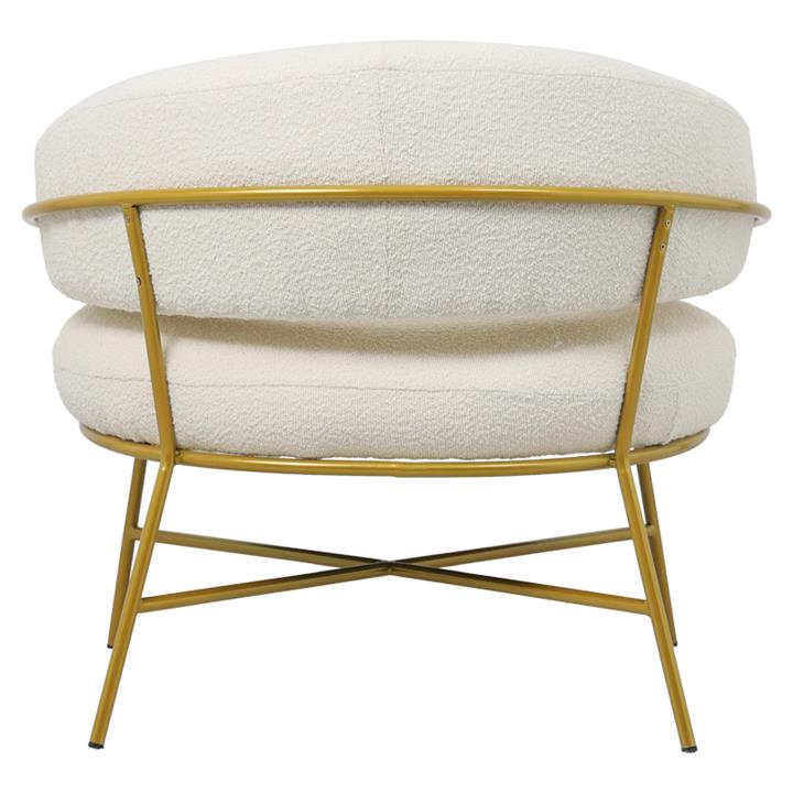 Armchair Malu pakoworld boucle cream-golden 84x79x76cm