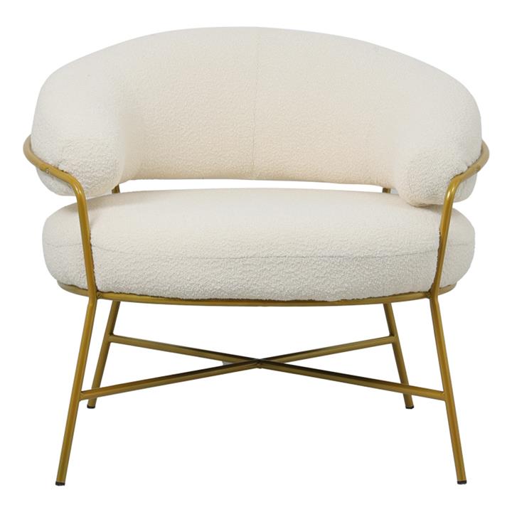 Armchair Malu pakoworld boucle cream-golden 84x79x76cm