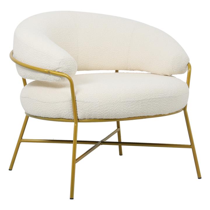 Armchair Malu pakoworld boucle cream-golden 84x79x76cm