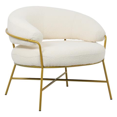 Armchair Malu pakoworld boucle cream-golden 84x79x76cm