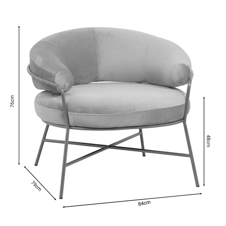 Armchair Malu pakoworld velvet beige-golden 84x79x76cm