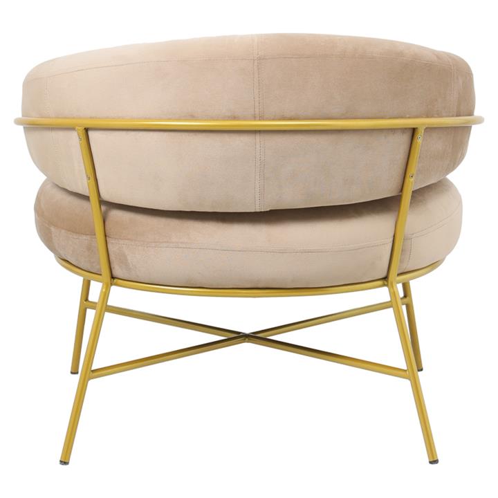 Armchair Malu pakoworld velvet beige-golden 84x79x76cm
