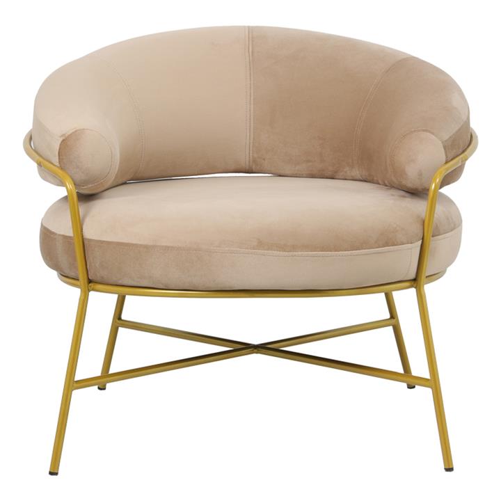 Armchair Malu pakoworld velvet beige-golden 84x79x76cm