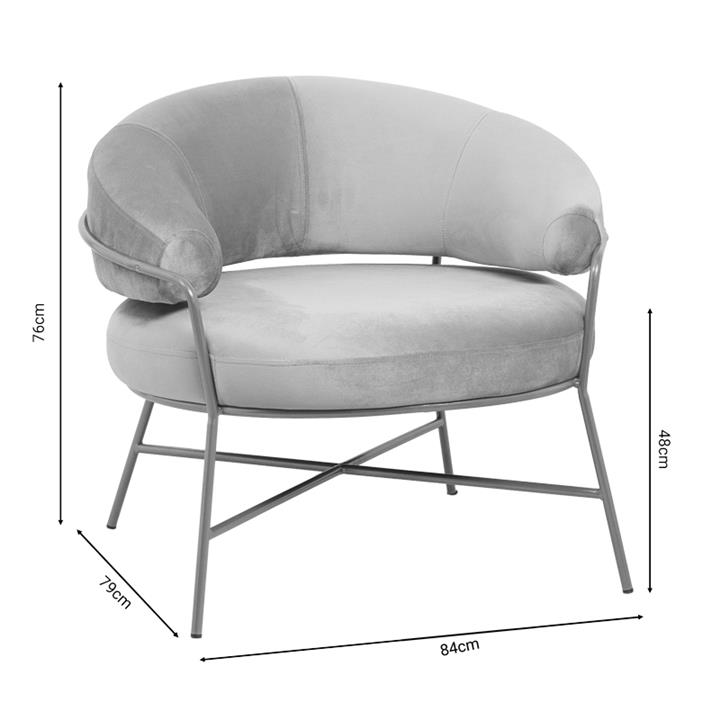 Armchair Malu pakoworld velvet rotten apple-golden 84x79x76cm