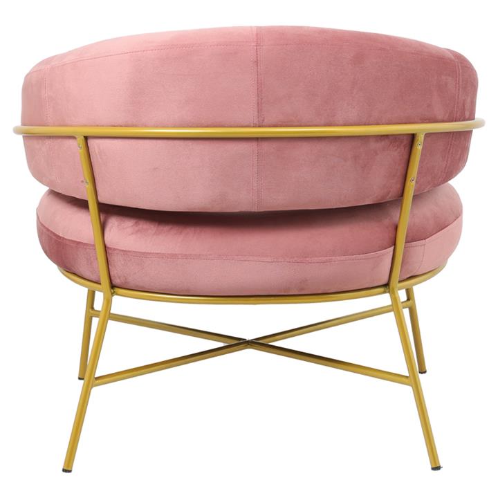 Armchair Malu pakoworld velvet rotten apple-golden 84x79x76cm