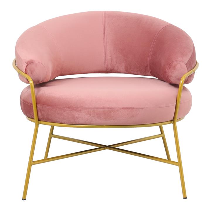Armchair Malu pakoworld velvet rotten apple-golden 84x79x76cm