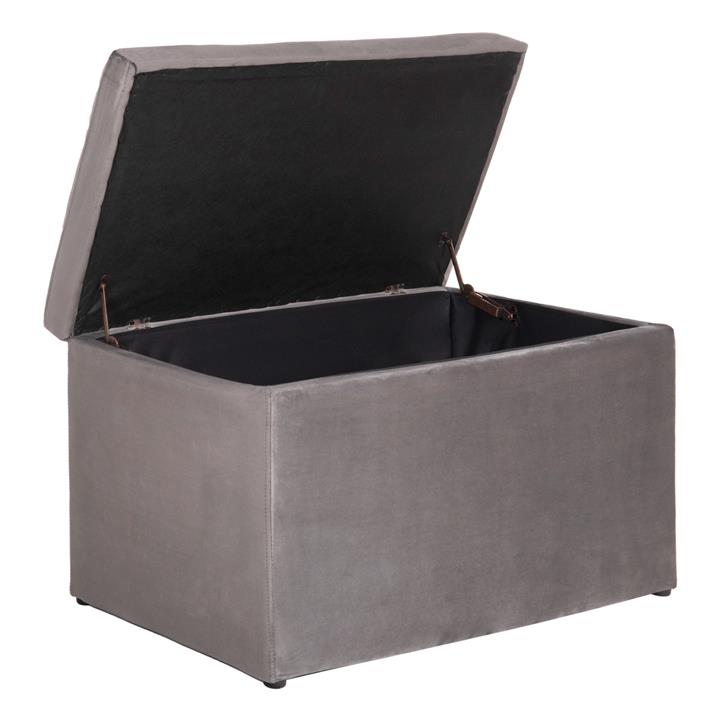 STOOL WITH STORAGE SPACE PUNK HM279.11 GREY VELVET 90x50x50Hcm.