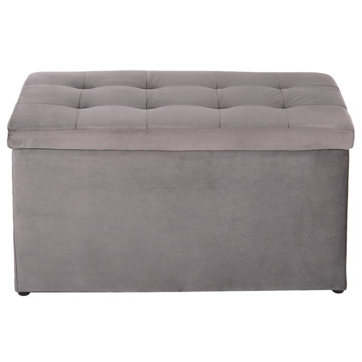 STOOL WITH STORAGE SPACE PUNK HM279.11 GREY VELVET 90x50x50Hcm.