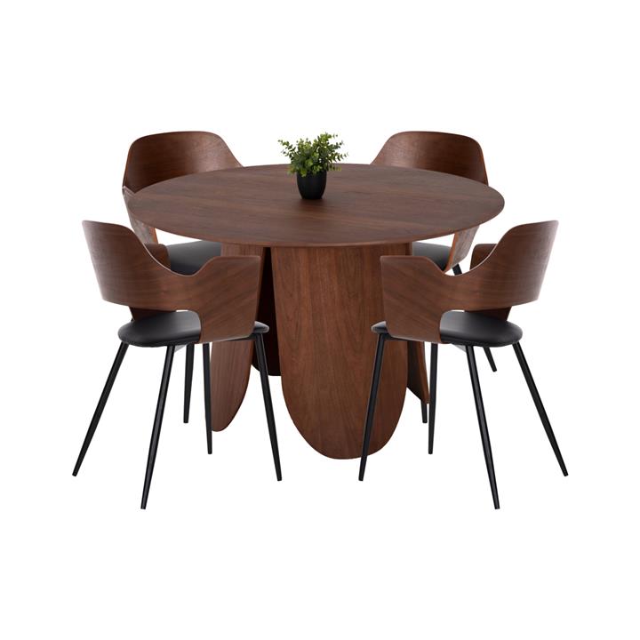 DINING SET 5PCS HM11962 TABLE DENTY & 4 CHAIRS VELP