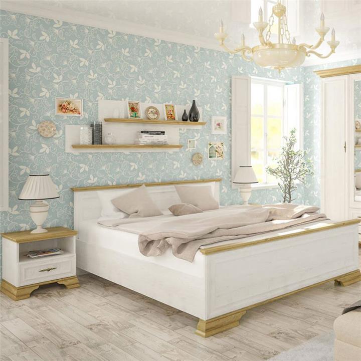 Nightstand Jaden pakoworld golden oak-white antique color 49x41x47cm