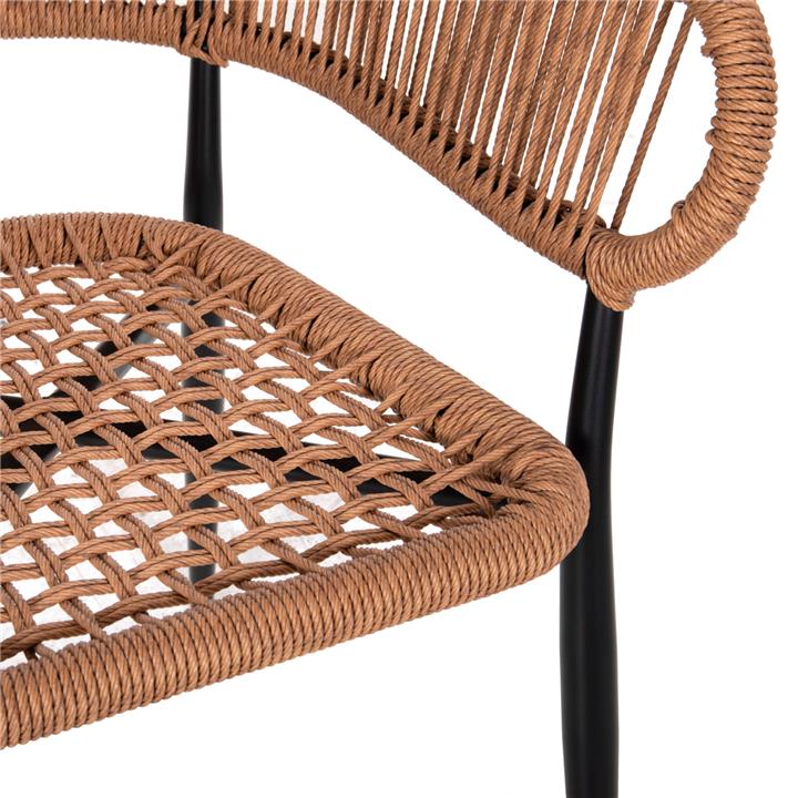 ARMCHAIR ALUMINUM EULO HM5783.13 BLACK-SYNTHETIC RATTAN BEIGE