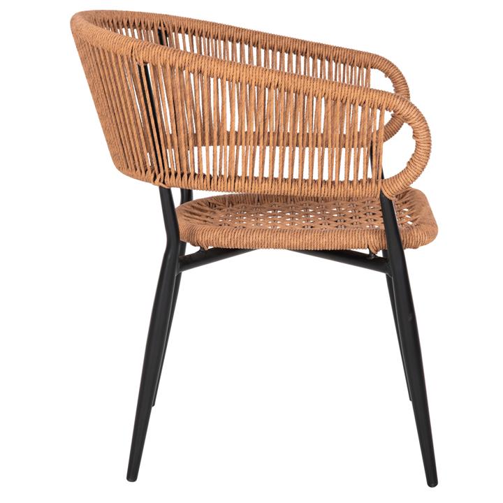 ARMCHAIR ALUMINUM EULO HM5783.13 BLACK-SYNTHETIC RATTAN BEIGE