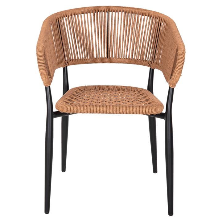 ARMCHAIR ALUMINUM EULO HM5783.13 BLACK-SYNTHETIC RATTAN BEIGE