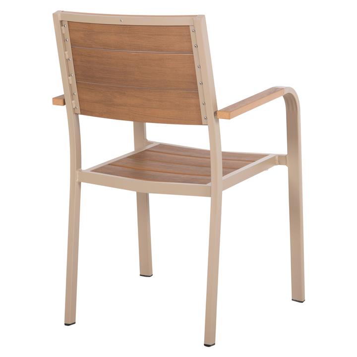ARMCHAIR ALUMINUM SAGA HM5127.04 CHAMPAGNE-COLORED WITH POLYWOOD SEAT AND BACKREST 55x52x86Hcm.