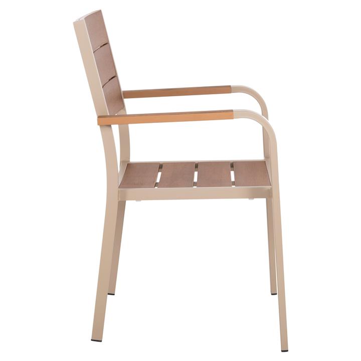 ARMCHAIR ALUMINUM SAGA HM5127.04 CHAMPAGNE-COLORED WITH POLYWOOD SEAT AND BACKREST 55x52x86Hcm.