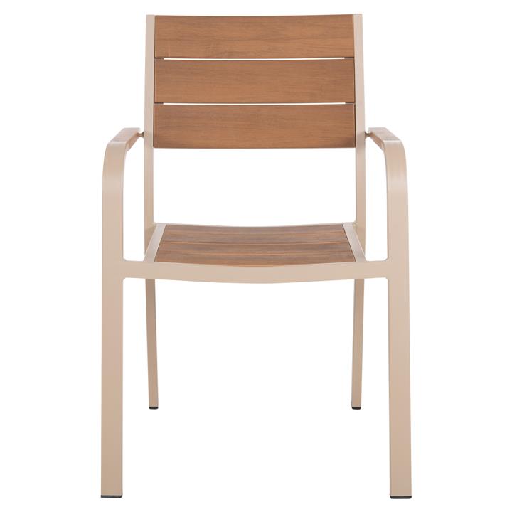 ARMCHAIR ALUMINUM SAGA HM5127.04 CHAMPAGNE-COLORED WITH POLYWOOD SEAT AND BACKREST 55x52x86Hcm.