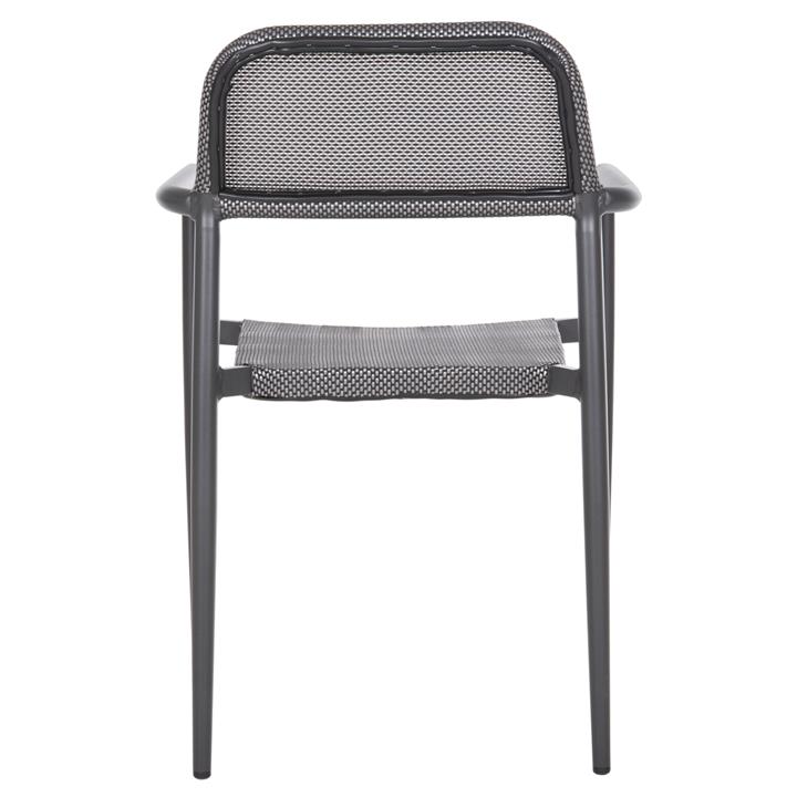 ALUMINUM ARMCHAIR RONNY HM5998.01 GREY FRAME & GREY TEXTILENE 53x51x80Hcm.