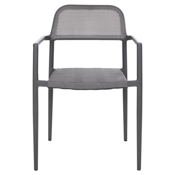ALUMINUM ARMCHAIR RONNY HM5998.01 GREY FRAME & GREY TEXTILENE 53x51x80Hcm.
