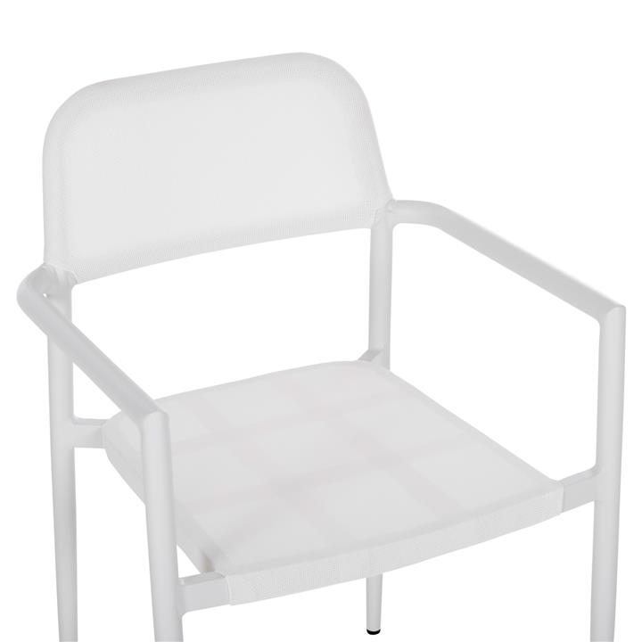 ALUMINUM ARMCHAIR RONNY HM5998.02 WHITE FRAME & WHITE TEXTILENE 53x51x80Hcm.