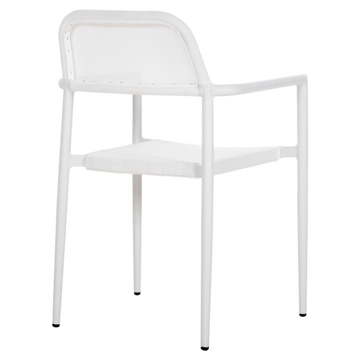 ALUMINUM ARMCHAIR RONNY HM5998.02 WHITE FRAME & WHITE TEXTILENE 53x51x80Hcm.