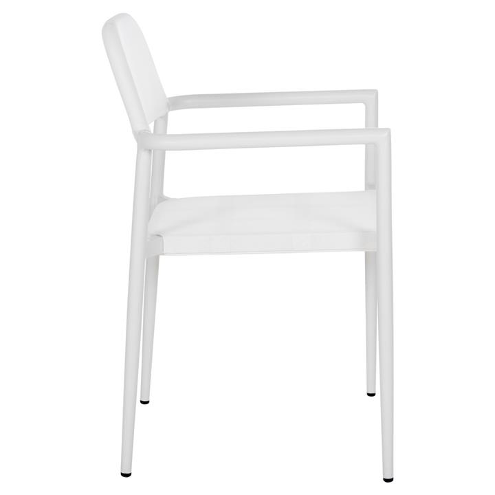 ALUMINUM ARMCHAIR RONNY HM5998.02 WHITE FRAME & WHITE TEXTILENE 53x51x80Hcm.