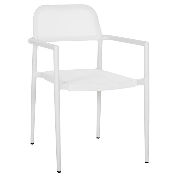 ALUMINUM ARMCHAIR RONNY HM5998.02 WHITE FRAME & WHITE TEXTILENE 53x51x80Hcm.