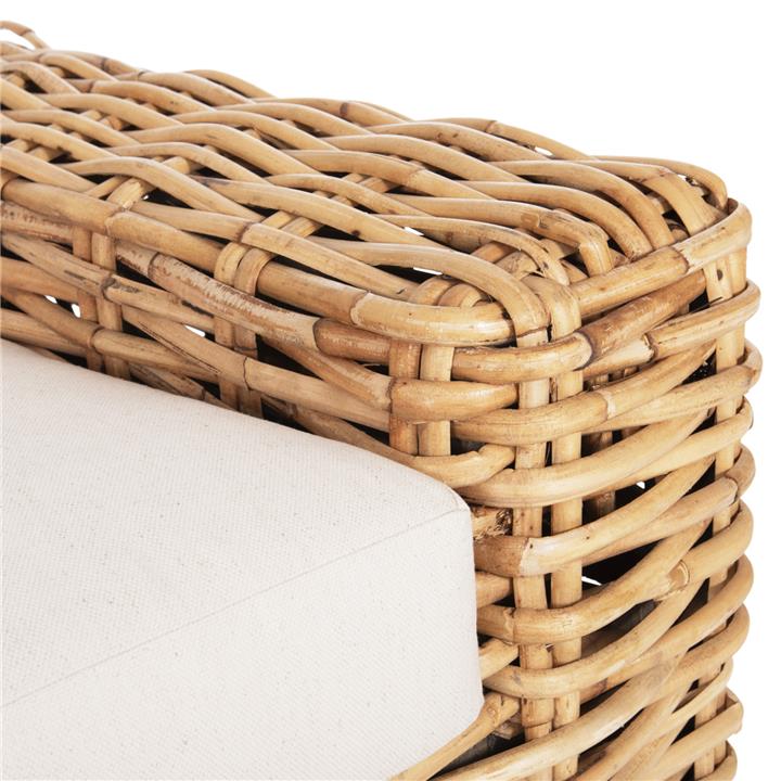 OUTDOOR LOUNGER TROPEL HM9810 MANGO WOOD IN NATURAL-WHITE CUSHIONS 110x88x70-85Hcm.