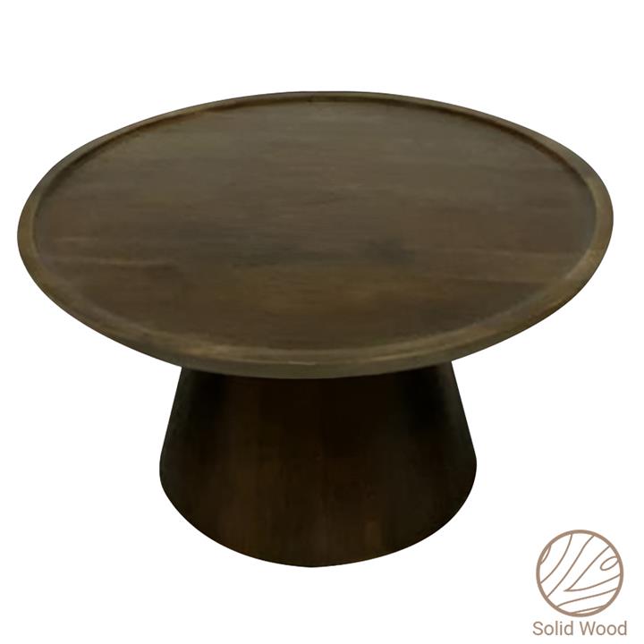 Aliki Inart coffee table walnut solid mango wood D90x40cm