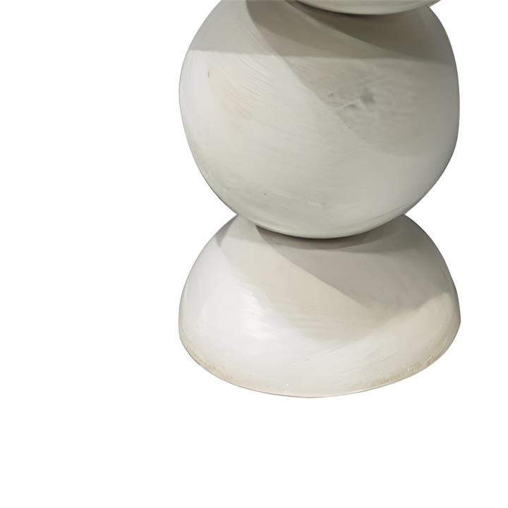 Side table Sedra Inart white wash-natural solid mango wood D38x44cm