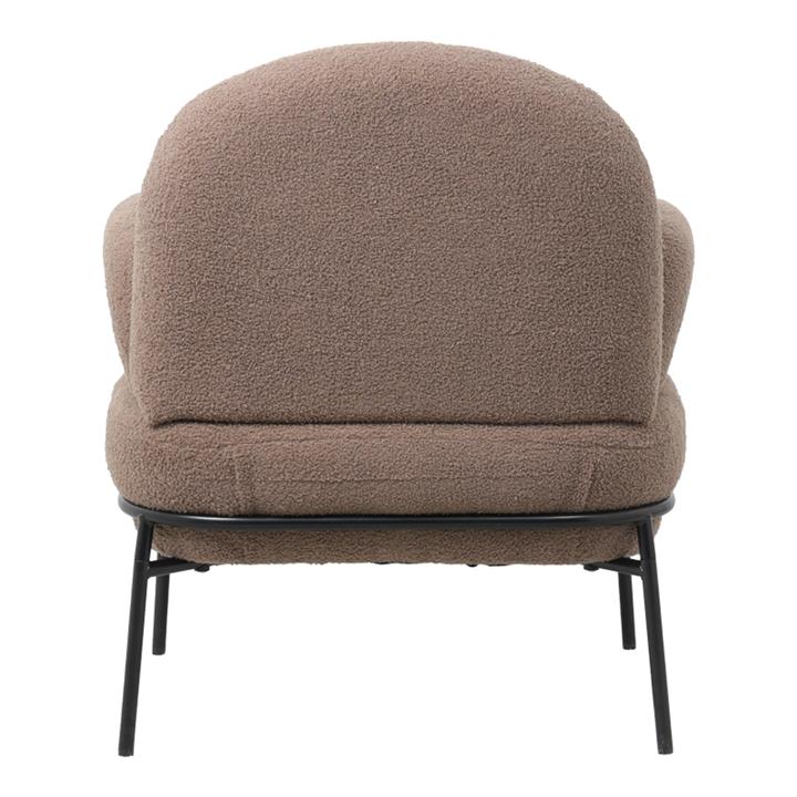 Armchair Jaycob pakoworld boucle cream-black metal leg 74x71x83cm