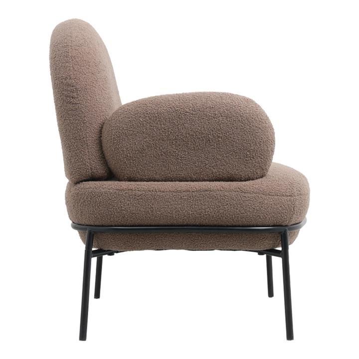 Armchair Jaycob pakoworld boucle cream-black metal leg 74x71x83cm