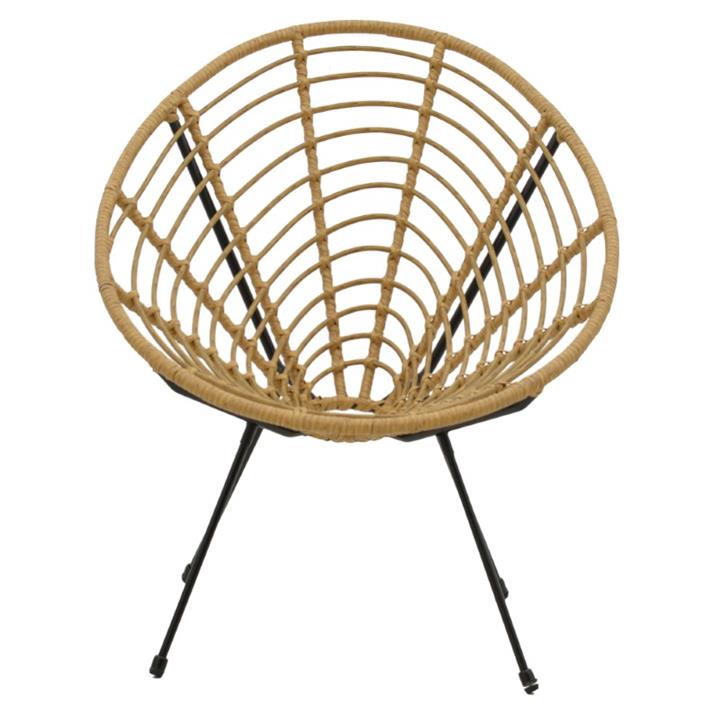 Armchair Naoki pakoworld pe natural-metal black leg 78x74x84cm