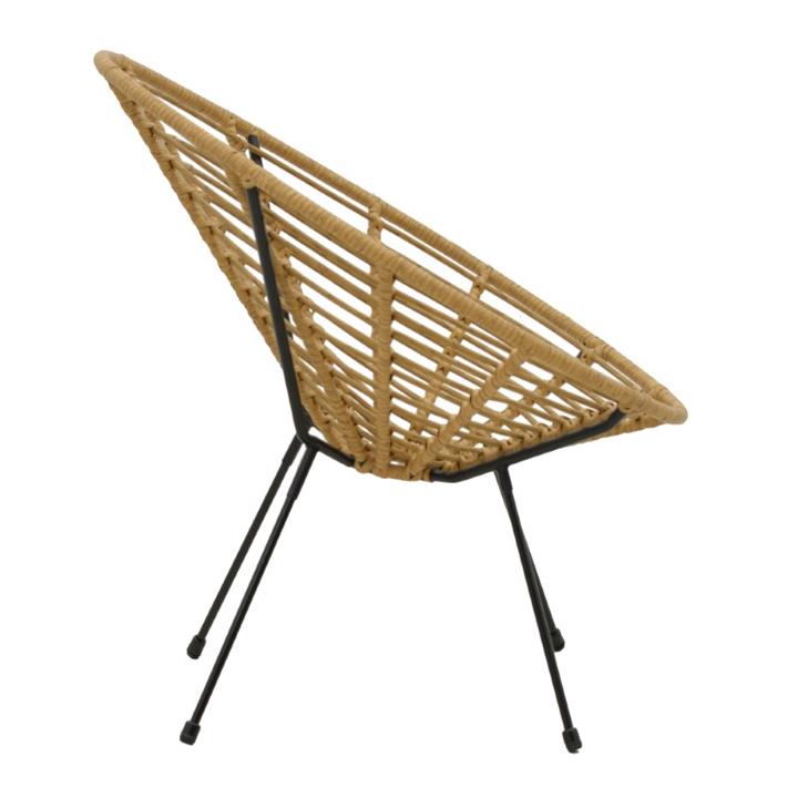 Armchair Naoki pakoworld pe natural-metal black leg 78x74x84cm