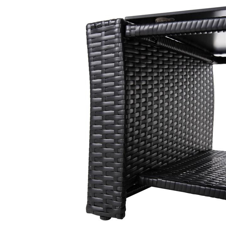OUTDOOR LOUNGE 4PCS SET THORE HM5978 SYNTHETIC RATTAN IN ANTHRACITE-BEIGE CUSHIONS