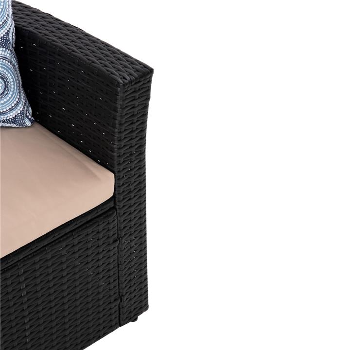 OUTDOOR LOUNGE 4PCS SET THORE HM5978 SYNTHETIC RATTAN IN ANTHRACITE-BEIGE CUSHIONS
