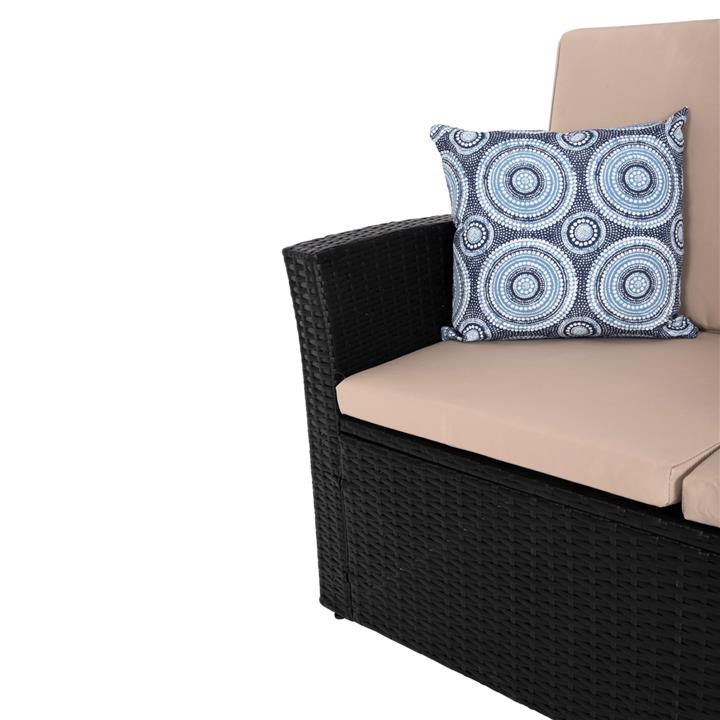 OUTDOOR LOUNGE 4PCS SET THORE HM5978 SYNTHETIC RATTAN IN ANTHRACITE-BEIGE CUSHIONS